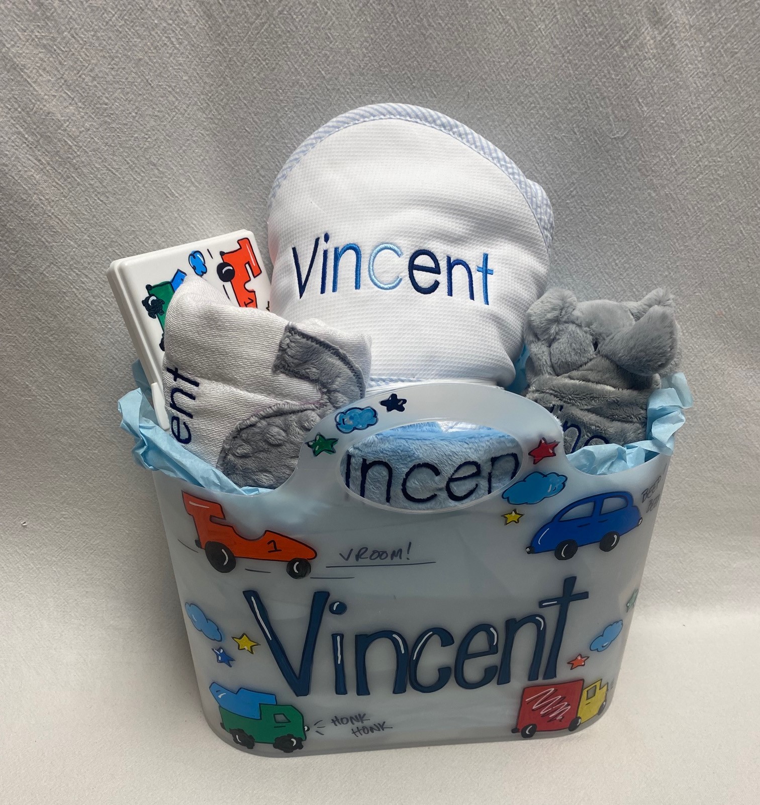 Deluxe custom baby gift basket - Mason - more colors available - Image 2