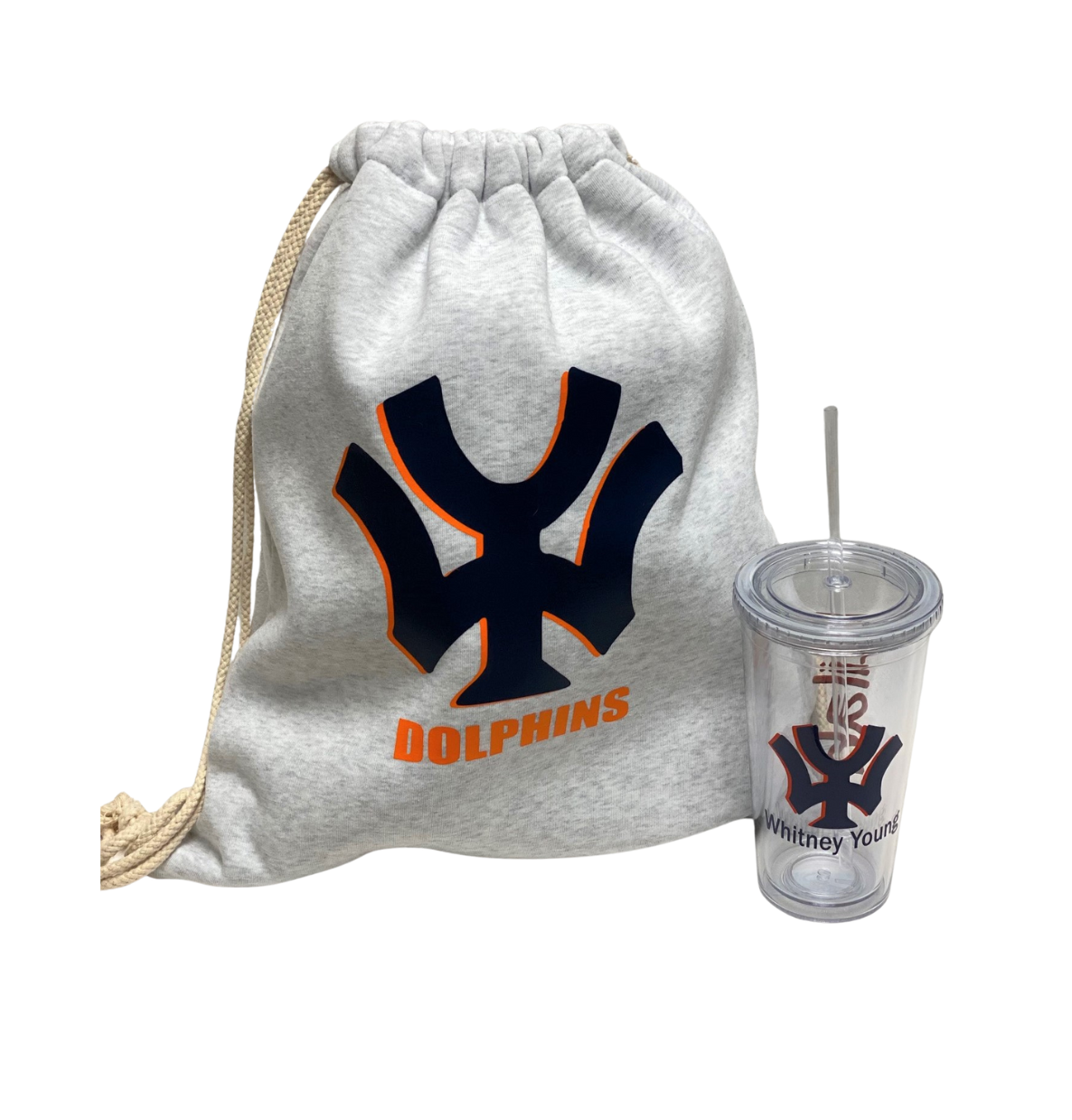 Draw string sweatshirt bag and tumbler - your school - Image 3