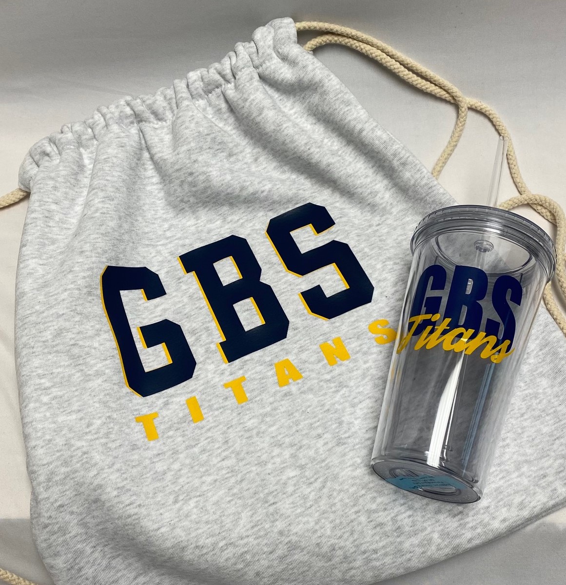 Draw string sweatshirt bag and tumbler - your school - Image 2
