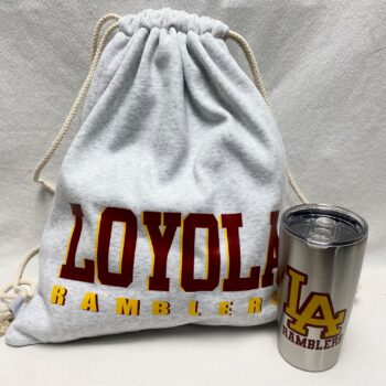 Draw string sweatshirt bag and tumbler - your school