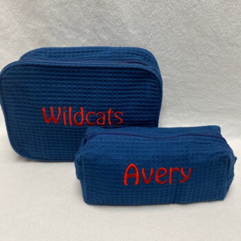 Make up bag gift set - waffle weave collegiate set - for any school