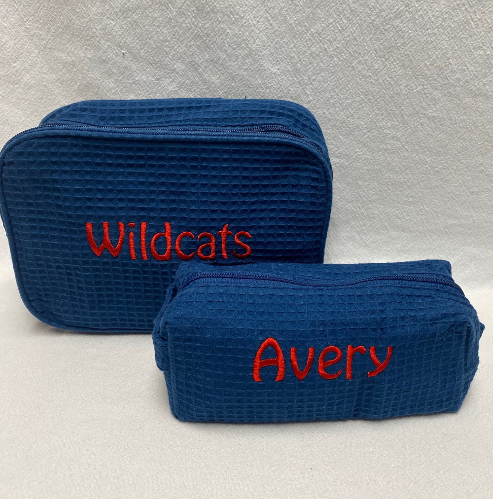 Make up bag gift set - waffle weave collegiate set - for any school