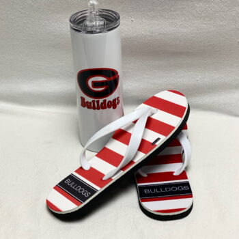 Gift set - Flip flops and tall tumbler - custom made for any school - limited quantities