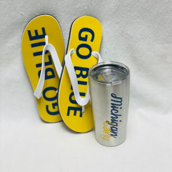 Gift set - Flip flops and stainless steel tumbler - custom made for any school
