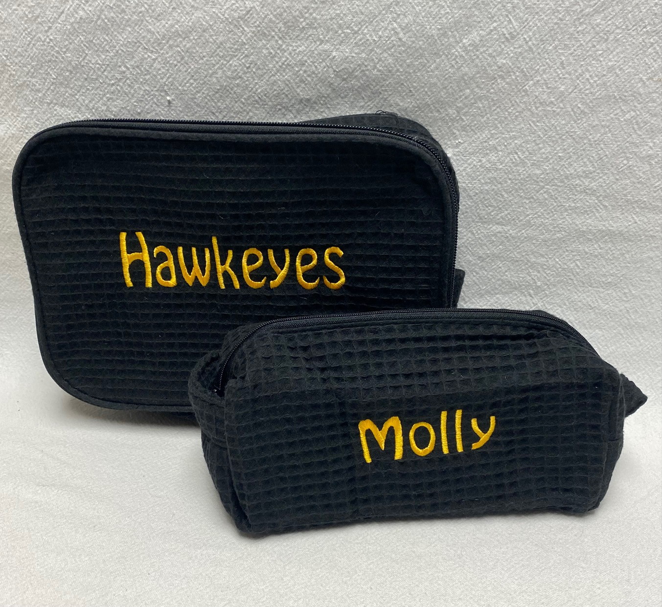 Make up bag gift set - waffle weave collegiate set - for any school - Image 2