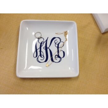 Monogram trinket dish-assorted fonts