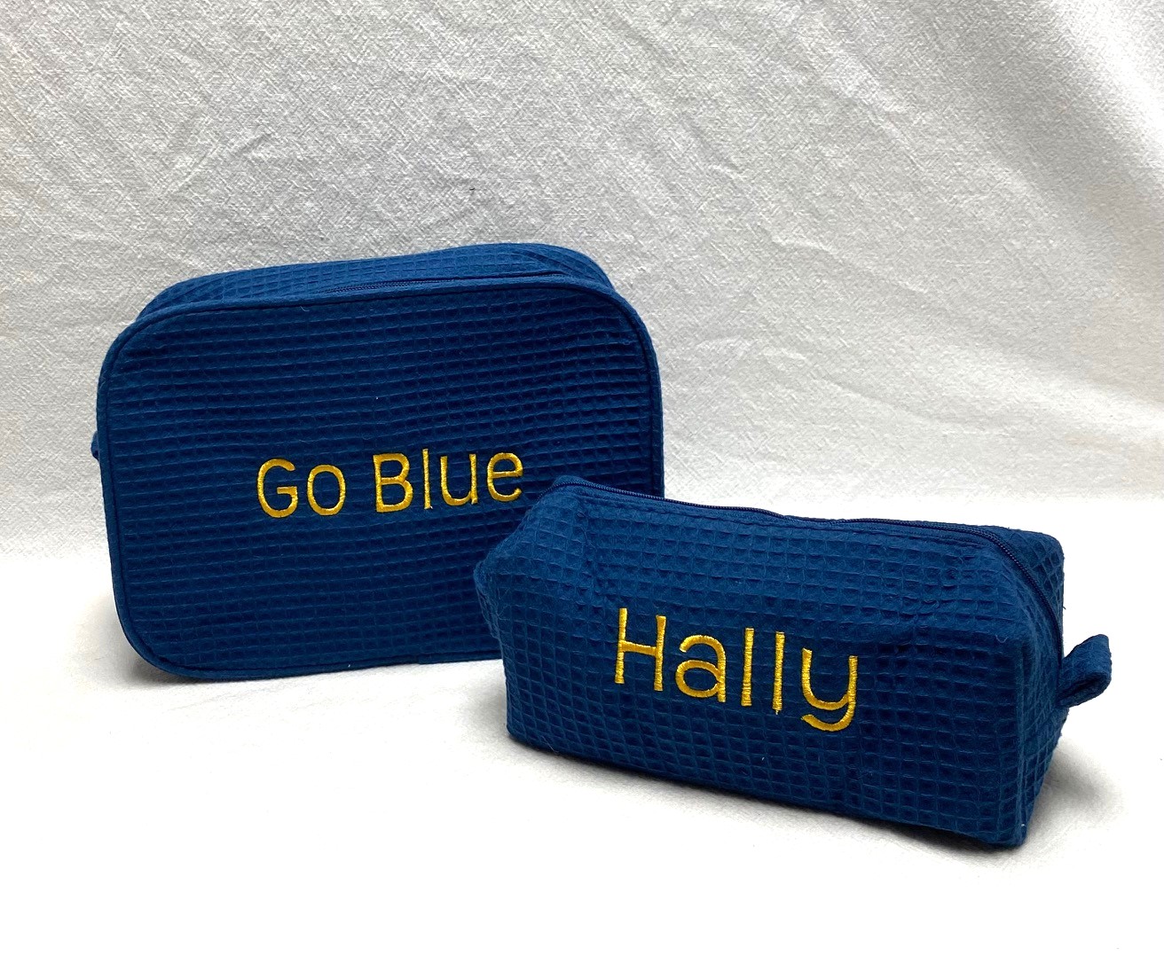 Make up bag gift set - waffle weave collegiate set - for any school - Image 4