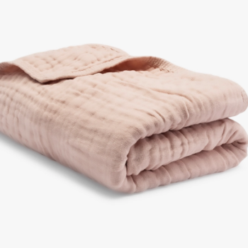 baby blanket - muslin - blush rose