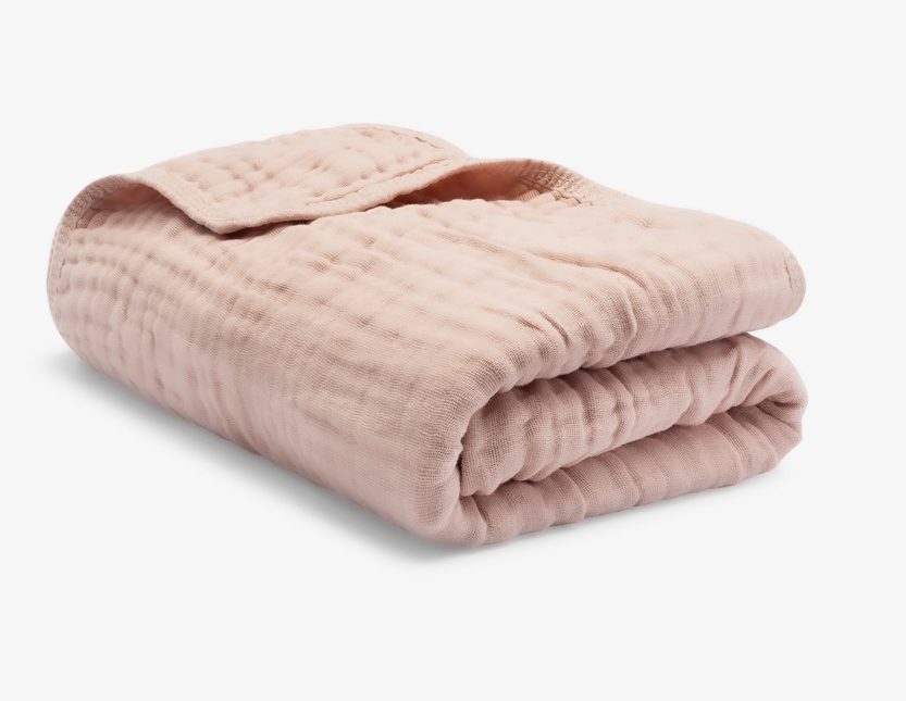 baby blanket - muslin - blush rose