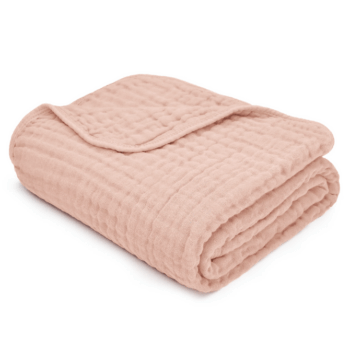 baby blanket - muslin - blush rose