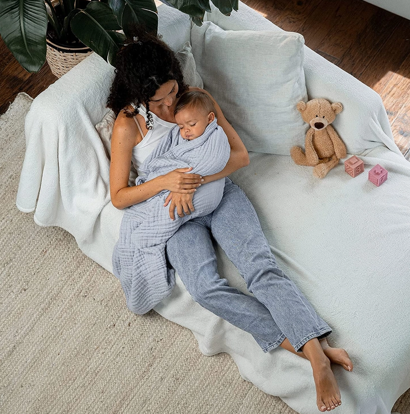 baby blanket - muslin - blush rose - Image 5