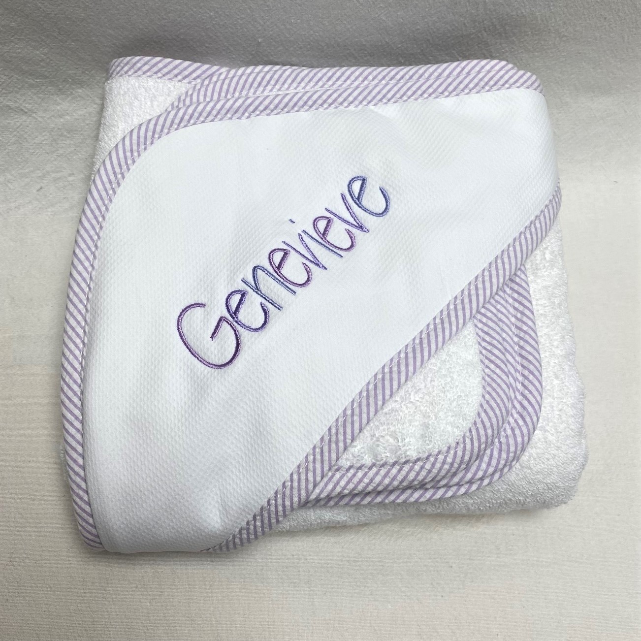 Baby bath tin - Hooded trim towel set- assorted colors - Image 4