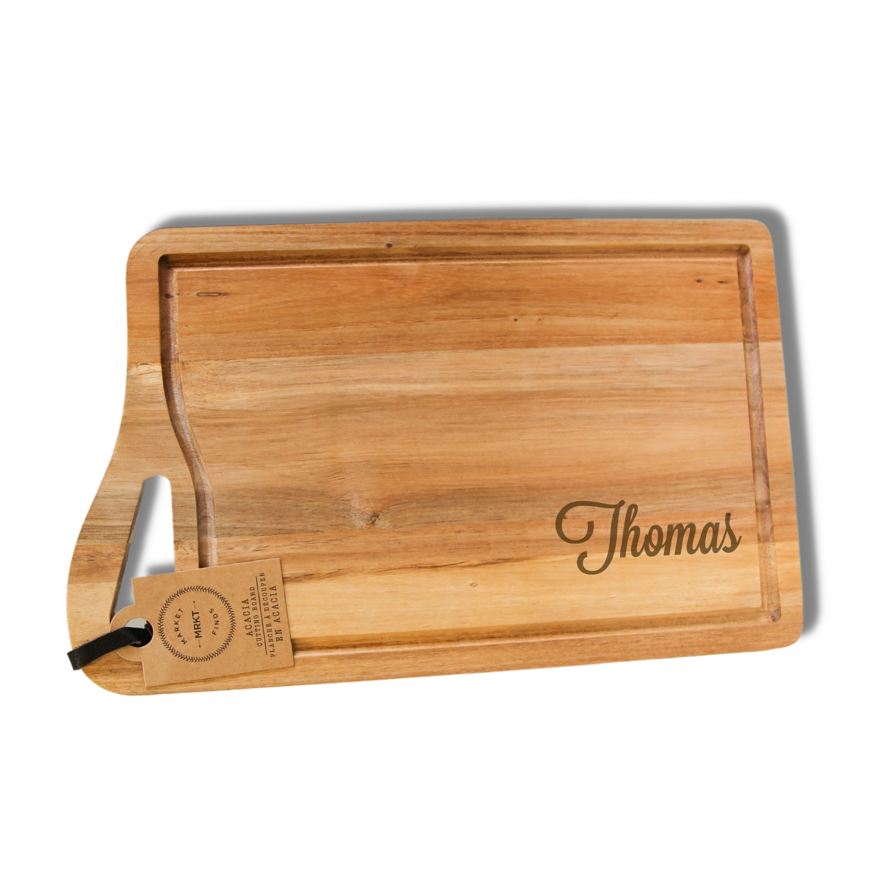 Engraved wood cutting board -groove style