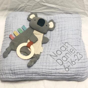 Baby muslin blanket and crinkle set - multiple colors available