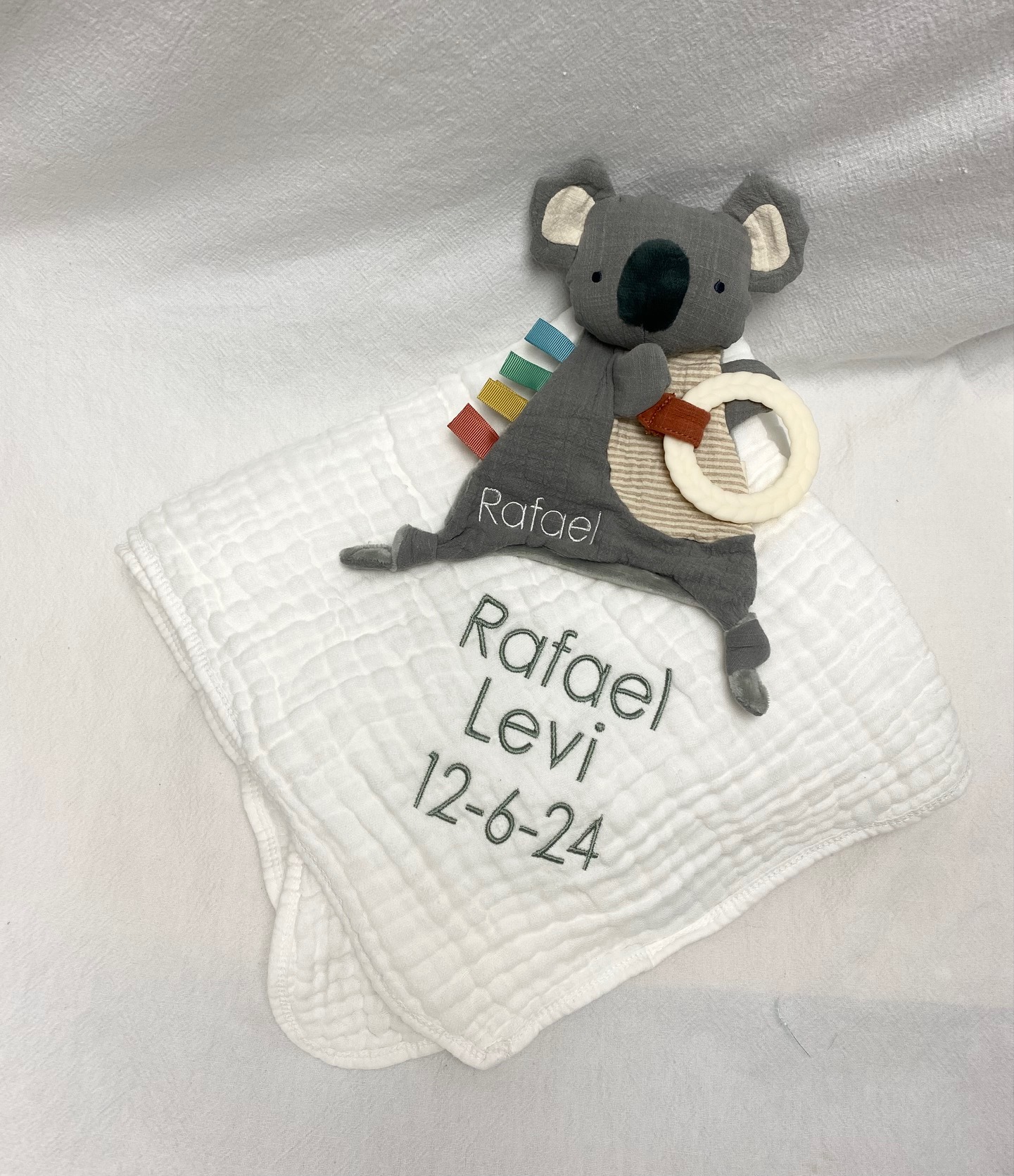 Baby muslin blanket and crinkle set - multiple colors available - Image 4
