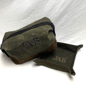 Dopp kit and valet tray - waxed canvas - assorted colors