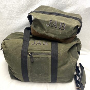 Weekender duffel bag set - waxed canvas - assorted colors