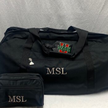 Weekender duffel bag, dopp kit and luggage tag set - nylon canvas