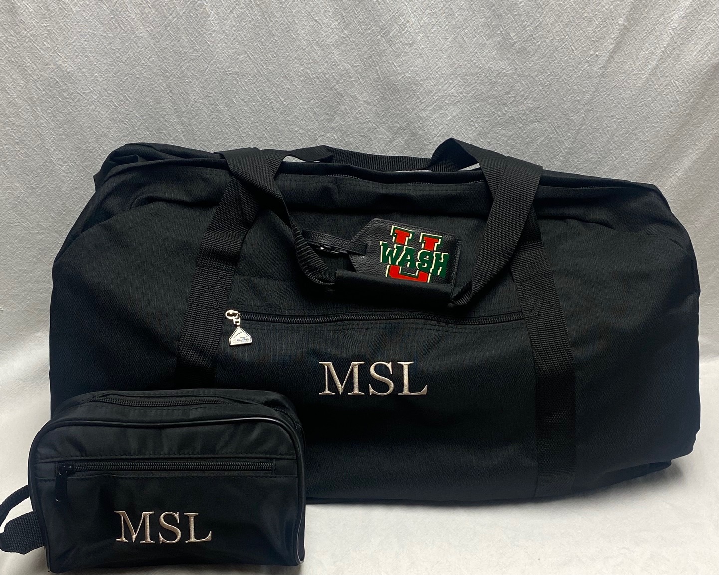 Weekender duffel bag, dopp kit and luggage tag set - nylon canvas