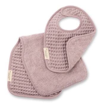 Bib and burp cloth set - terry cloth - orchid