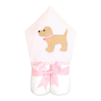 3 Marthas pink puppy hooded towel