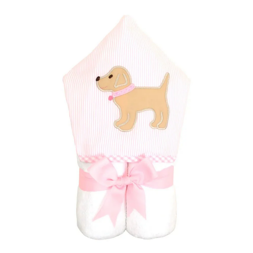3 Marthas pink puppy hooded towel