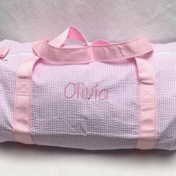 Duffel bag - pink seersucker
