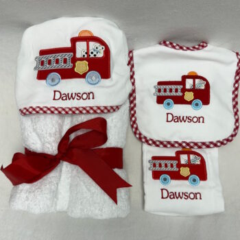 3 Marthas fire truck towel gift set