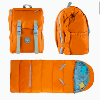 A Sleeping bag backpack - little kids dinos