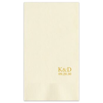 Modern couple guest towels - additional fonts available