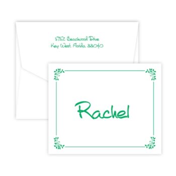 Fold over digital note - green leaf